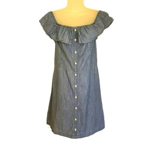 Vintage Hollister Size Large Off Shoulder Chambray Sundress